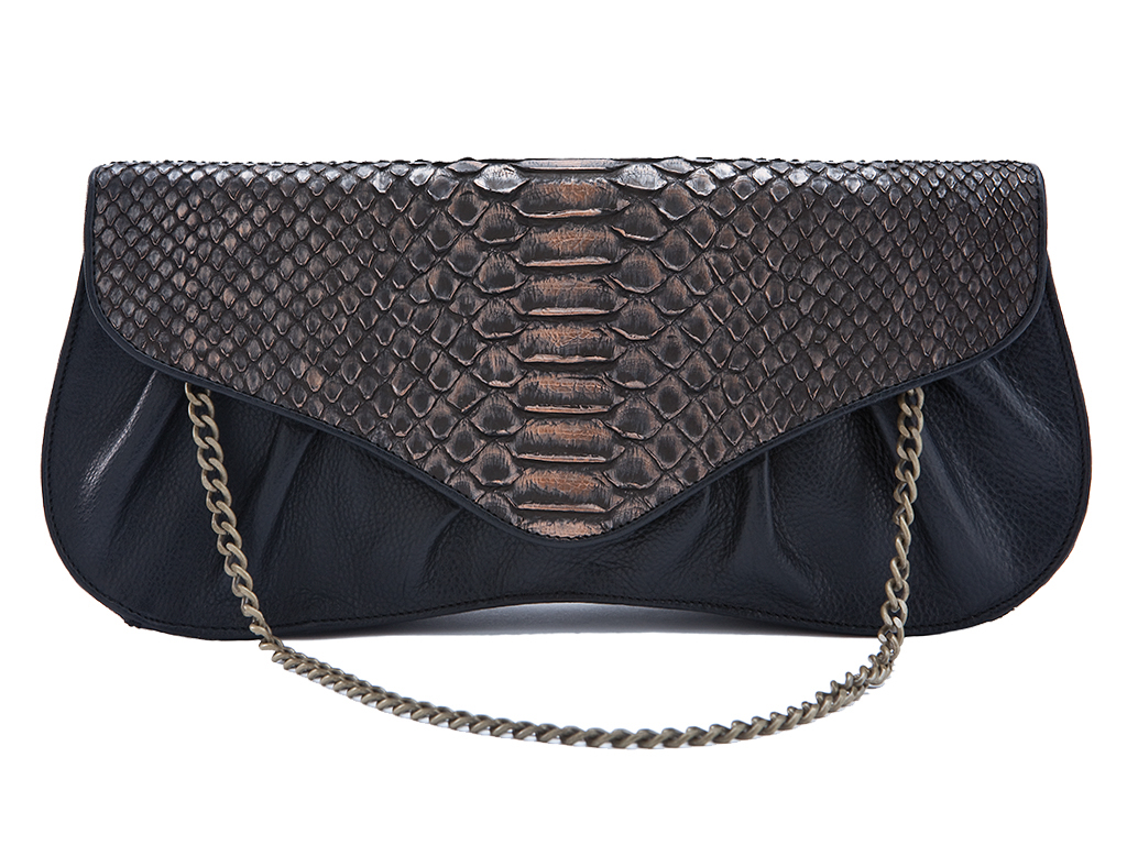 SMALL PROMENADE ENVELOPPE HANDBAG - PYTHON & BOVINE