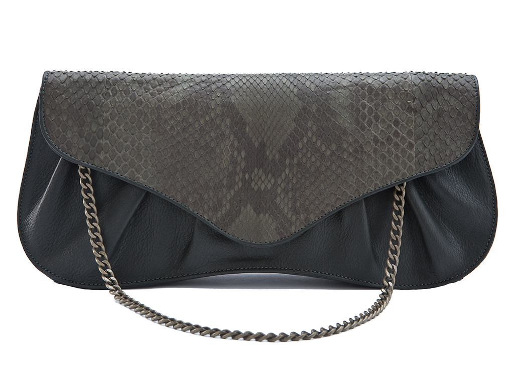 SMALL PROMENADE ENVELOPPE HANDBAG - PYTHON & BOVINE