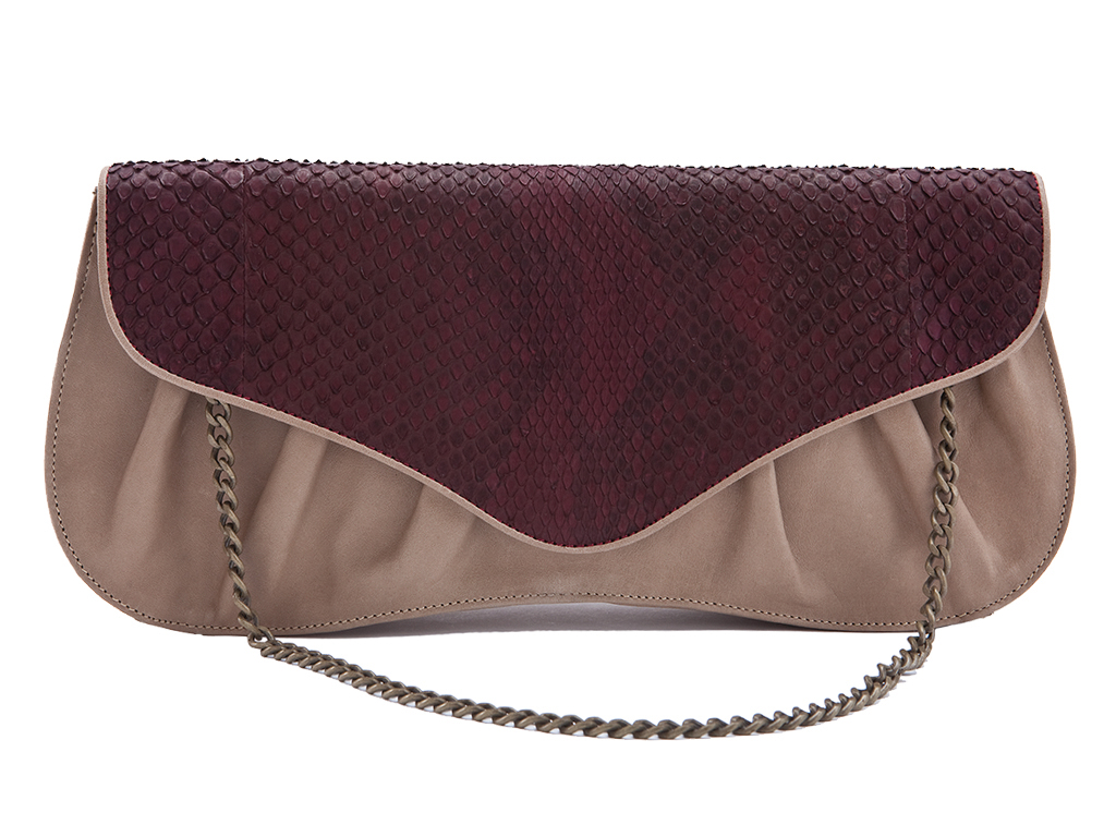 SMALL PROMENADE ENVELOPPE HANDBAG - PYTHON & BOVINE