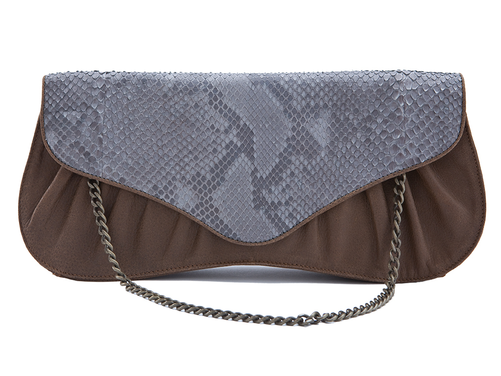 SMALL PROMENADE ENVELOPPE HANDBAG - PYTHON & BOVINE