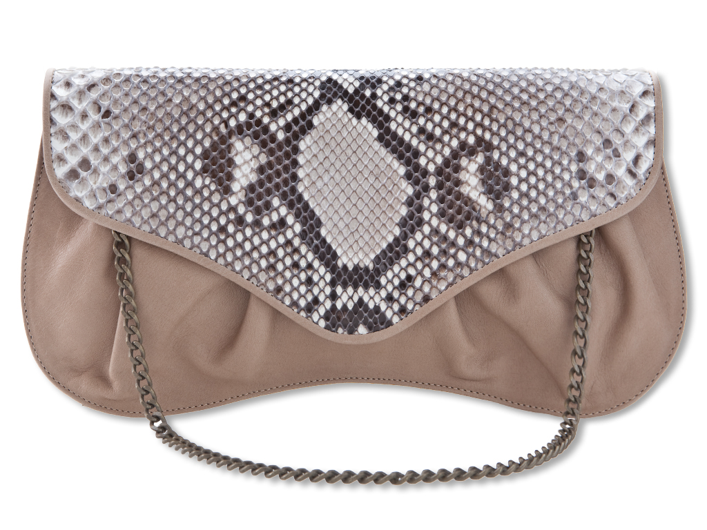 SMALL PROMENADE ENVELOPPE HANDBAG - PYTHON & BOVINE